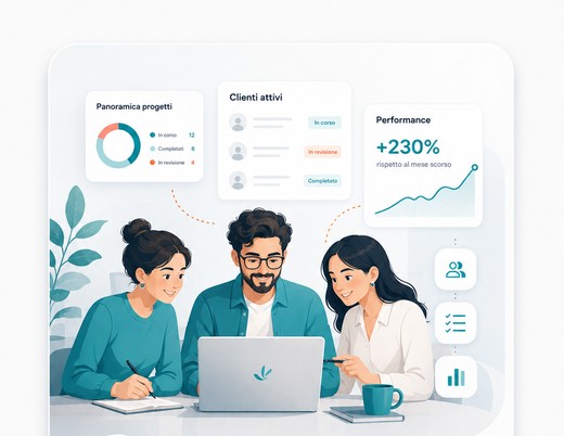 Team di agenzia al lavoro
